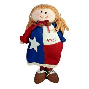 Kohl's Stuffed Angel Texas Flag Outfit 14 inch Tall Christmas Seasonal Decor